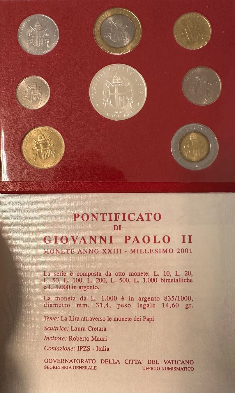 Tutti le monete: FOLDER VATIKANSTADT 2001FDC – Usato da Watt venduto da phila13