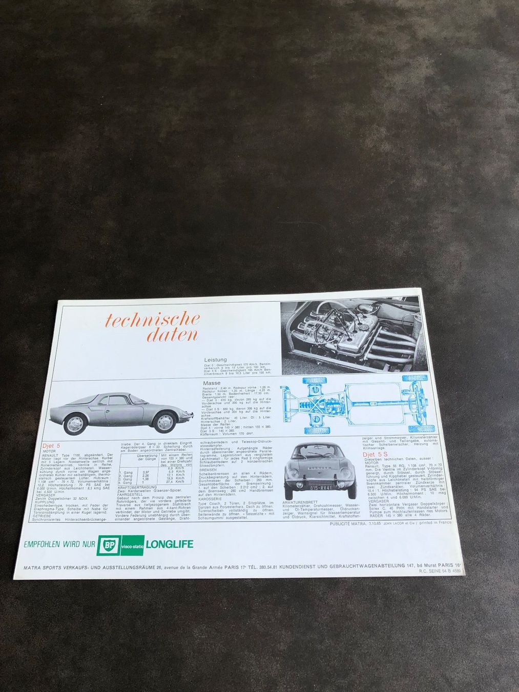 Documenti: Matra Oldtimer Originalprospekt – Nuovo (secondo la descrizione) da Weesen venduto da shiva-5 1