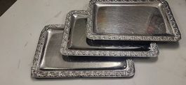 Chromstahltablare Dessertplatten 3 Stk.