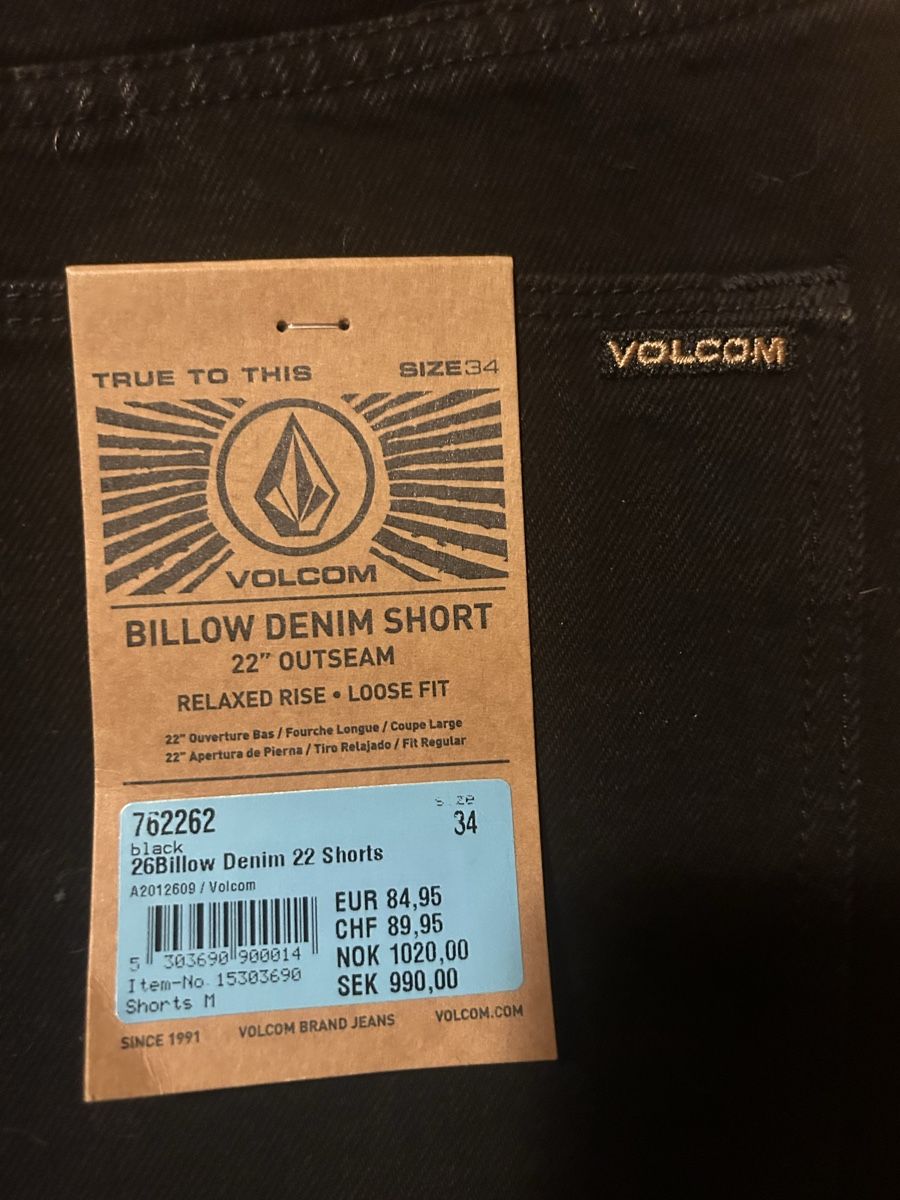 Short en denim Volcom Billow 22 noir en 34 coupe baggy (Neu und ...