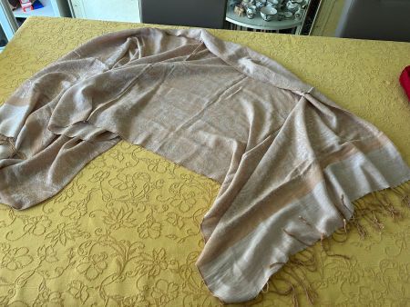 Pashmina fantasia beige misto seta