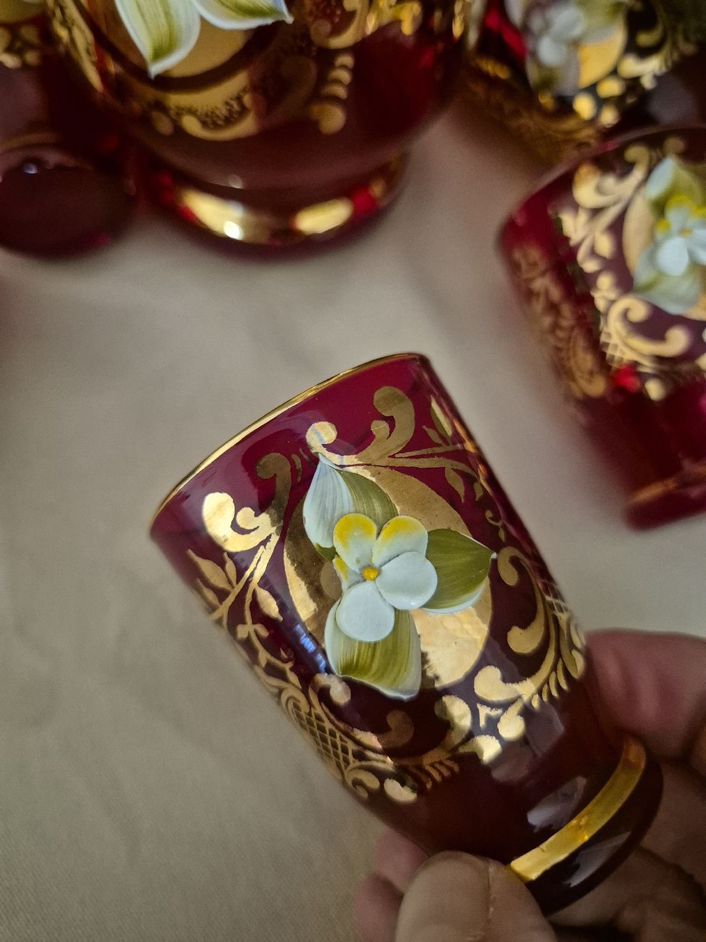 Murano Caraffe: Murano Glas Set, Karaffe und 6 Gläser, Handarbeit – Usato da Eschlikon TG venduto da zuzanka80 3