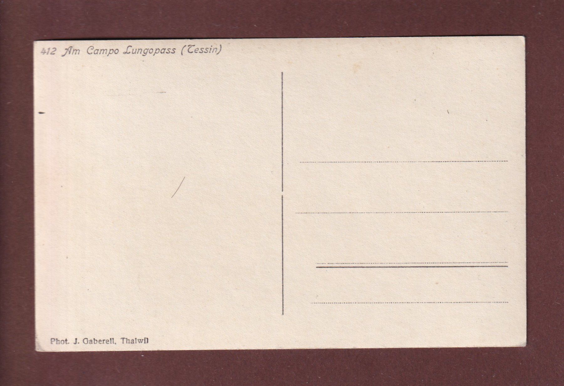 Cartoline postali: Am CAMPO LUNGOPASS - Leute – Usato da Pully venduto da nicecards 1