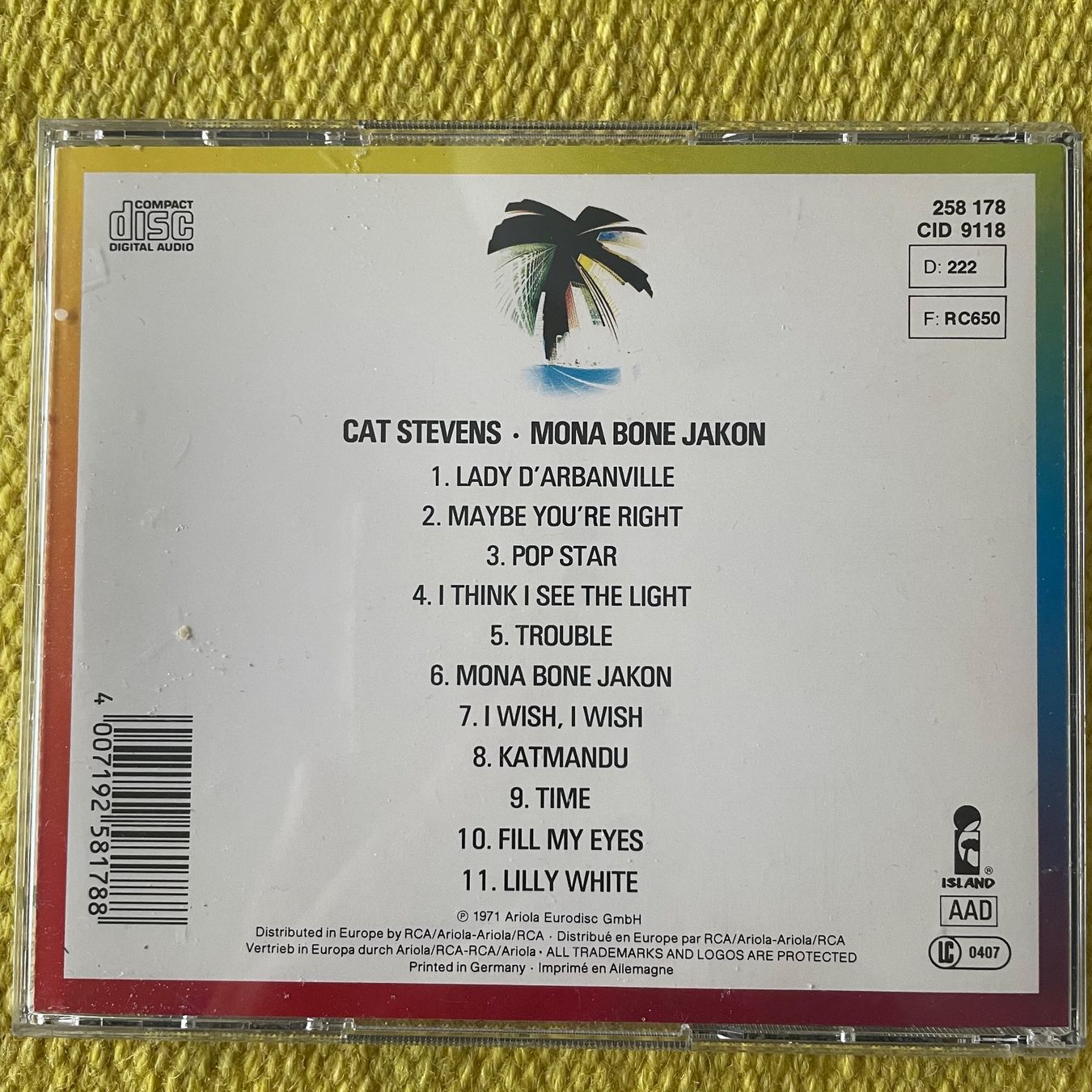 CD: CAT STEVENS-MONA BONE JAKON – Usato da Rorschacherberg venduto da CD-Roli 1