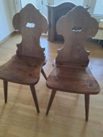 Zwei antike Stabellen/Holzstühle dunkelbraun