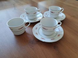 RC Sri Lanka Classic Rose Tassen, Untertasse, 4er Set
