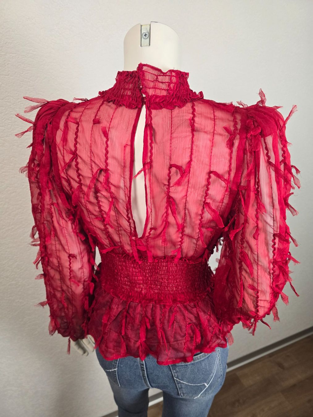 Zara Chemisiers: Blouse rouge texturée ZARA T-S – D'occasion à Les Verrières par kitel79 6