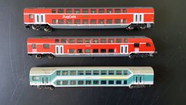 3 Personenwagen, Deutschland, Fleischmann, Spur N, gebraucht