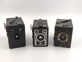 3 Boxkameras Set Konvolut alt Sammlerstücke Antiquitäten