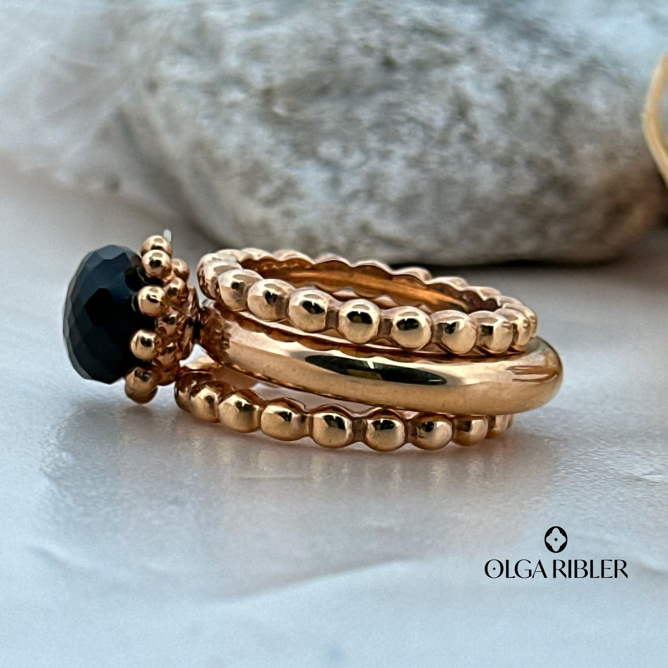 Olga Ribler Ringe: Edelstahl  Ring Set mit Onyx Grösse 56 – Neu (gemäss Beschreibung) aus Luzern von byolgaribleroutlet 2