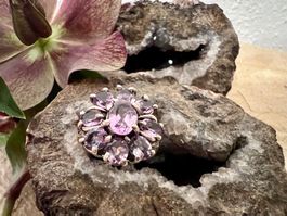 Silber Ring m Amethyst u Pyrit i Sterling Silver 925 G: 52,5