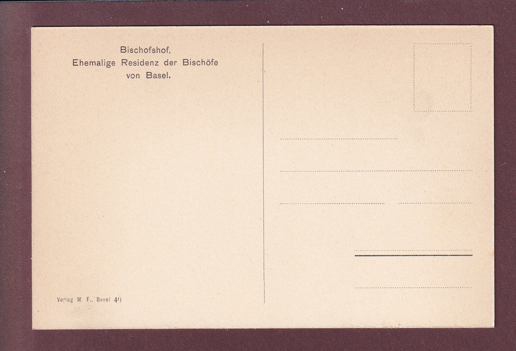 Cartes postales: Altes BASEL - Bischofshof – D'occasion à Pully par nicecards 1