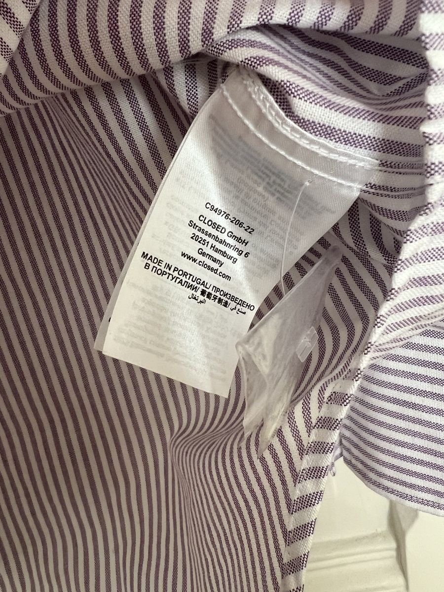 Closed Camicette: Closed Oversize Hemd, Lila-Weiss gestreift – Usato da Luzern venduto da Soeuv 8