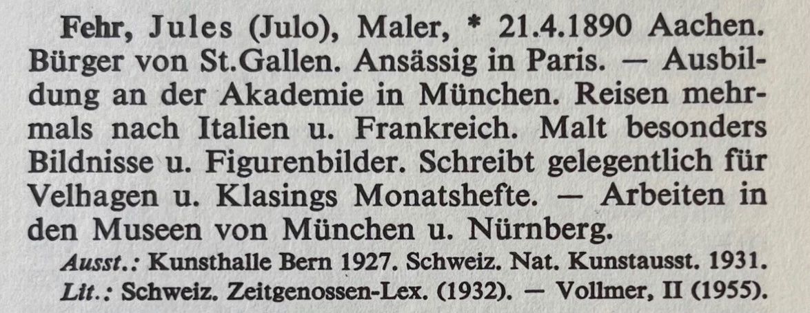 Gemälde: Fehr Jules (1890-1971) – Gebraucht aus Grosshöchstetten von Perle1951 6