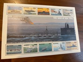 Guyana Briefmarken 2. Weltkrieg Marine Schiffe U-Boot Flu...