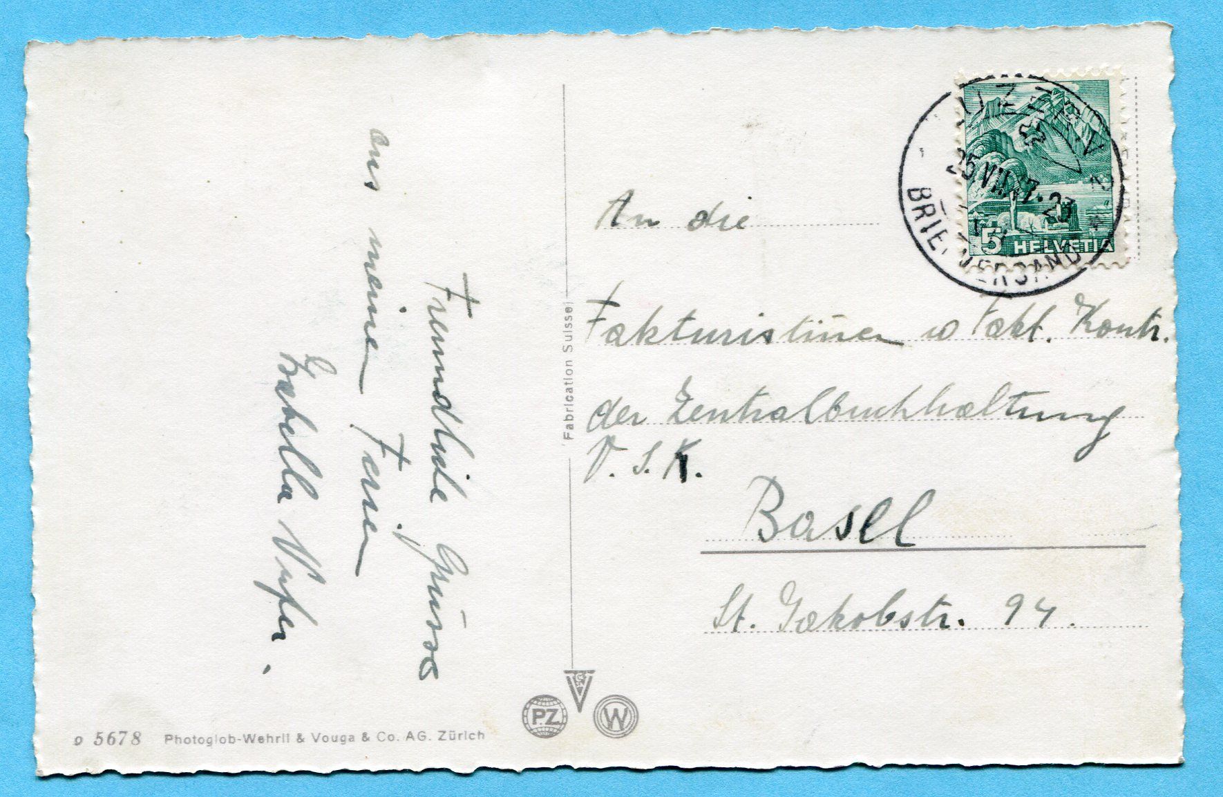 Ansichtskarten: Luzern 1937 - Museggtürme – Gebraucht aus Opfikon von Prophila 1
