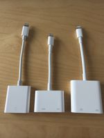 Apple Lightning 3 adapters: HDMI/USB-A/SD