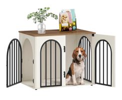 Hundebox Möbel 80 cm weiss braun Neuwertig