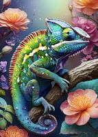 Alipson Puzzle "Chamäleon mit Blumen" 500 Teile