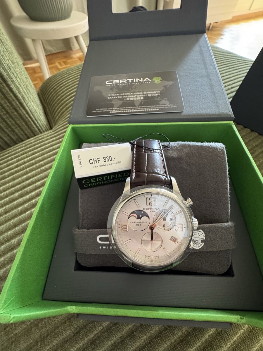 Certina Orologi: Certina Chronograph Moon Phase Watch - C033.460.16.037.00 – Nuovo e nell'imballaggio originale da La Plaine venduto da David.steiner_ 1