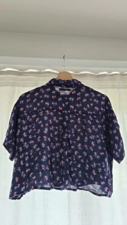 Bluse mit Blumenmuster, kurzärmlig, ideal für den Sommer