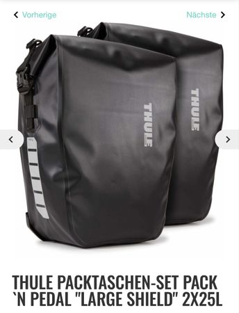 THULE Packtaschen-Set Pack 'n Pedal Large Shield 2x25L