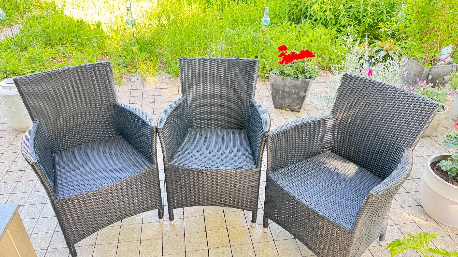 Sedie: 6er Set Gartenstühle, Rattan-Look, gebraucht – Usato da Winterthur venduto da Sale590 1