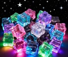 30x Harz Eiswürfel, leuchtend