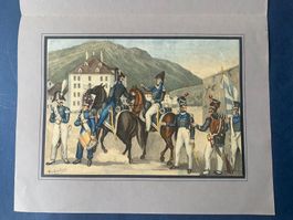 A. Von Escher - Lithographie - ZURICH - Artillerie