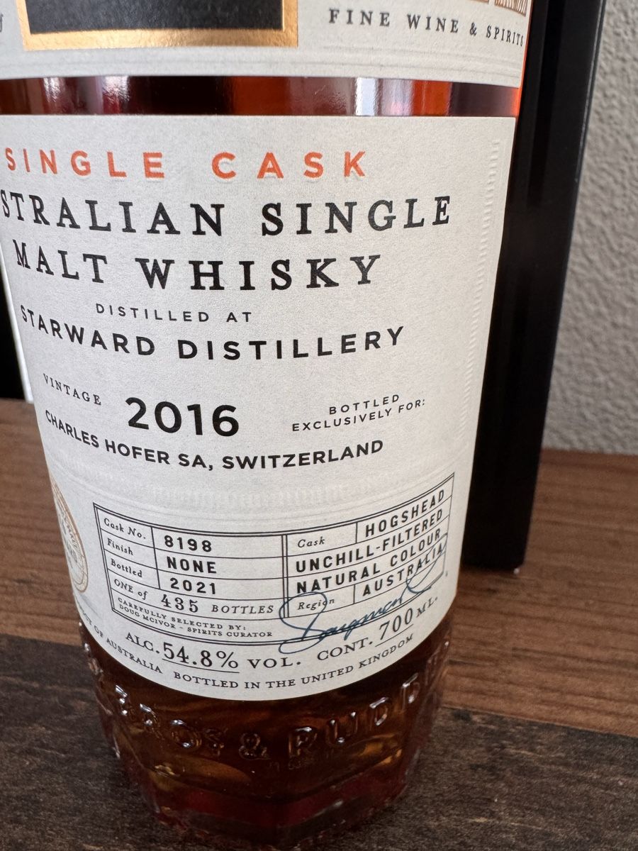 Bevande alcoliche: Starward Whisky Single Cask 2016 - Charles Hofer SA CH – Nuovo e nell'imballaggio originale da Watt venduto da SwissBlueLine 1