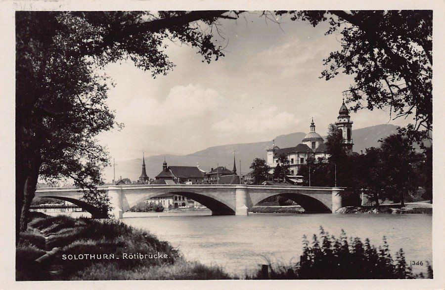 Cartoline postali: Solothurn, Rötibrücke, gelaufen 1930 – Usato da Frauenfeld venduto da POML