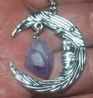 Halskette 33B – Mond mit Amethyst