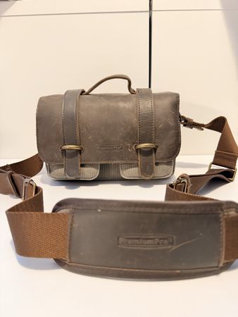 PremiumPro Kameratasche aus Canvas und Leder