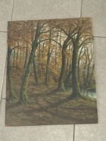 Tableau ancien - Huile sur panneau - Paysage d'automne par C