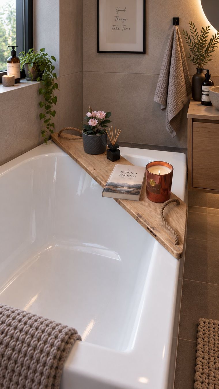 Tutte le decorazioni: Badewannenablage aus einem Altholzbrett – Nuovo e nell'imballaggio originale da Egnach venduto da Oldwoodstyle 5