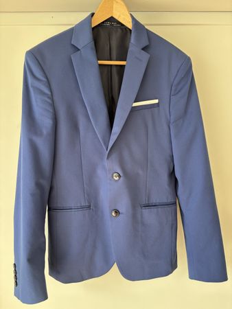 Zara Man Blazer, Blue, Size 46, Slim Fit
