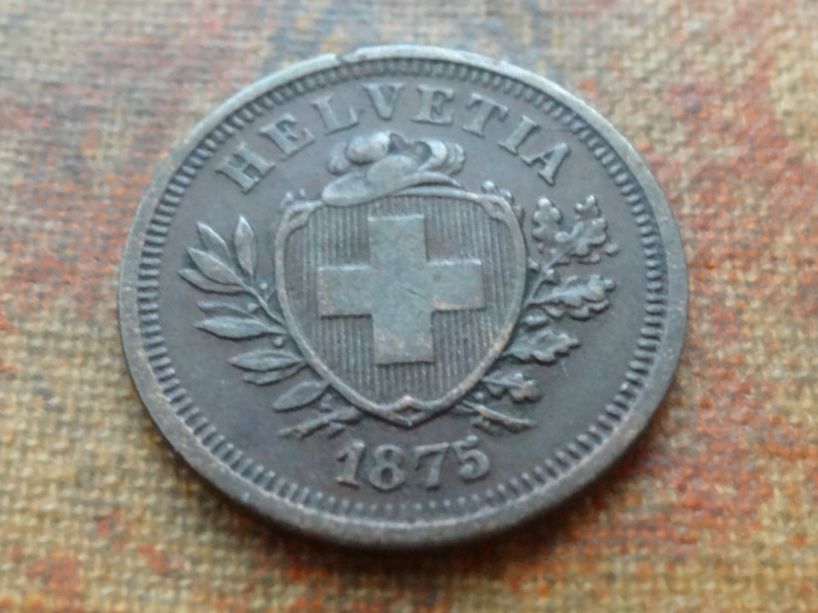 Alle Münzen: 1 Rp. 1875  (B) – Gebraucht aus Romanel-sur-Lausanne von Swift13