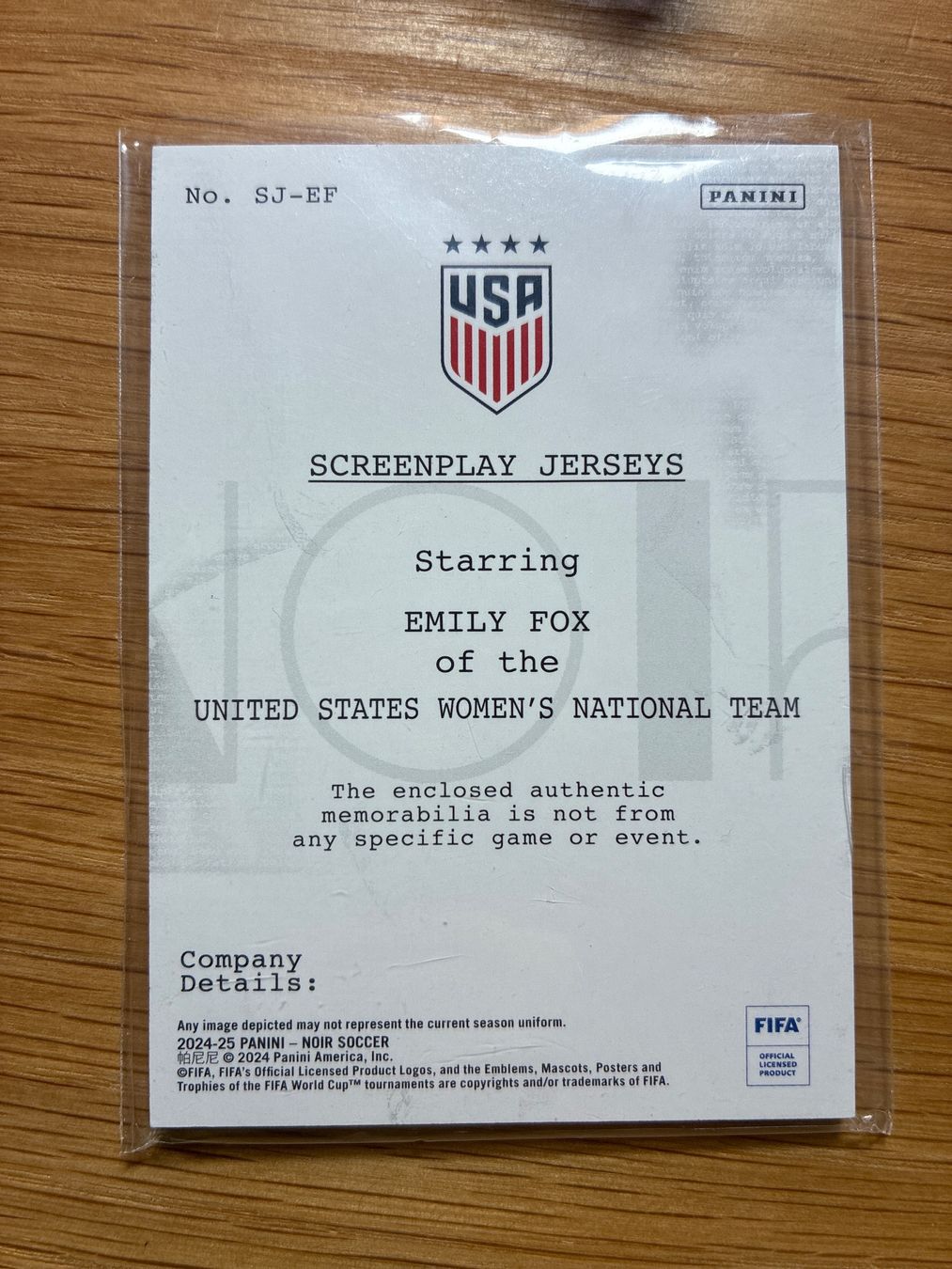 Topps Cartes à collectionner: Panini Noir Emily Fox USA Patch /55 – D'occasion à Wangenried par Garagara 1