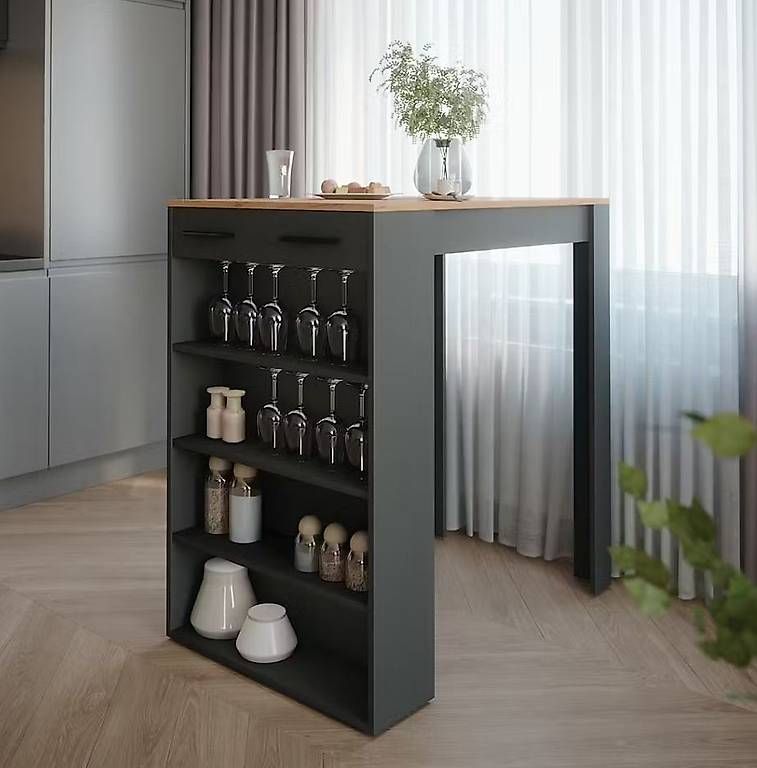 Tische: Bartisch Anthrazit - Eiche Dekor (100x67x106cm) – Neu (gemäss Beschreibung) aus Zürich von -steven- 1