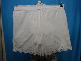 SHORT WEISS BAUMWOLLE SPITZE UNTERFÜTTERT GUMMIZUG 40 42