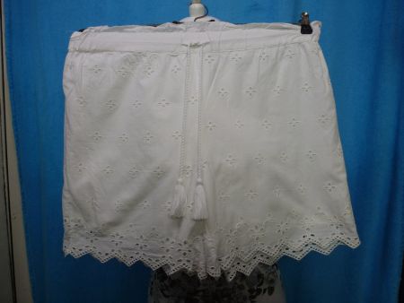 SHORT WEISS BAUMWOLLE SPITZE UNTERFÜTTERT GUMMIZUG 40 42