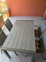 Garten-/Terrassentisch mit 4 Stühlen und Sitzkissen – neuwer