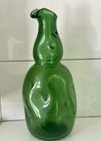 Vintage-Glasvase aus Italien, Empoli Grün, mit eingedrückte