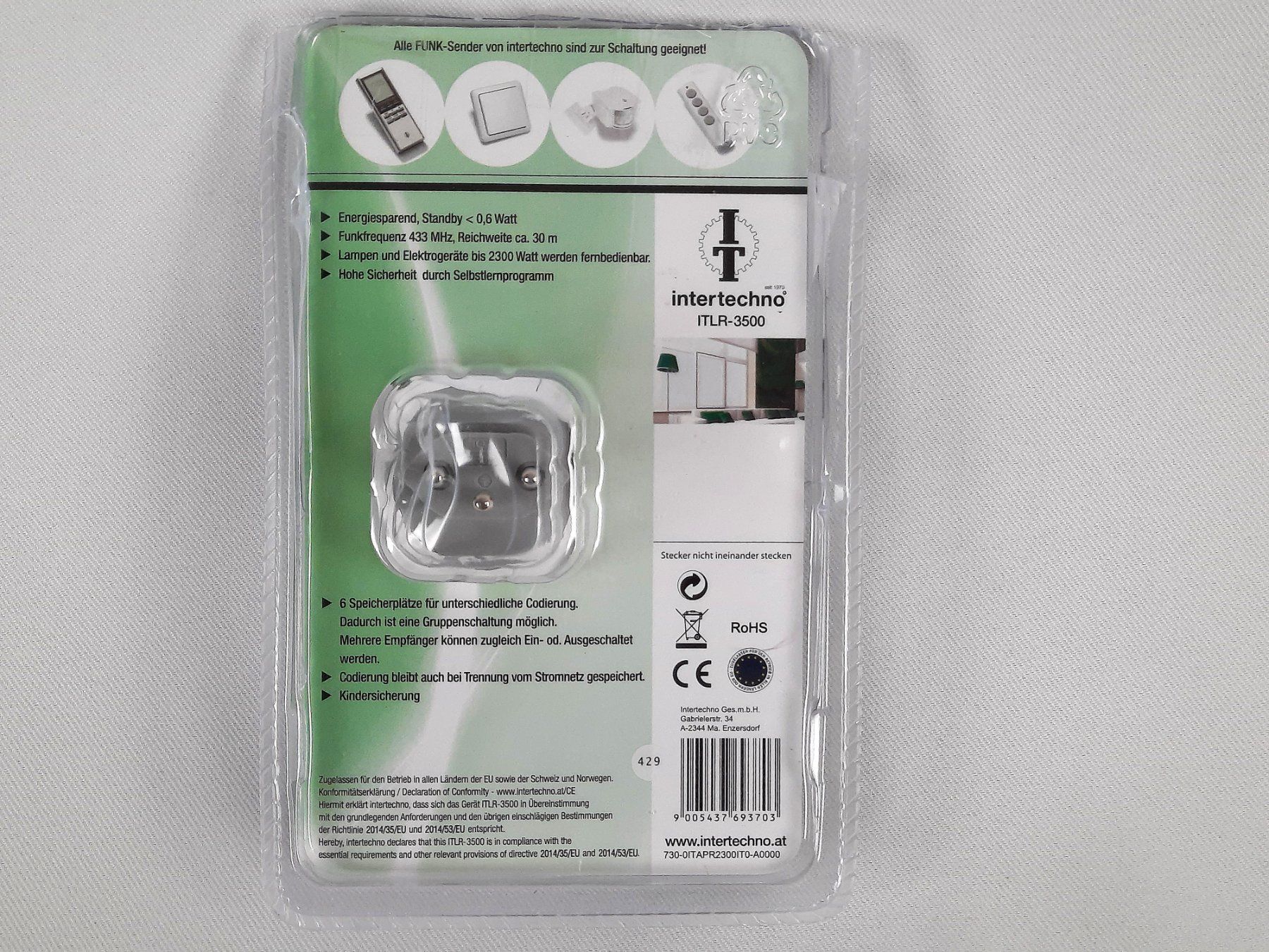 Intertechno Spine: INTERTECHNO Funk-Zwischenstecker ITLR-3500 – Nuovo (secondo la descrizione) da Beinwil am See venduto da Restwert_Beinwil 1