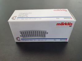 MÄRKLIN: 6 X C-GLEISE 24115 GEBOGEN NEUWERTIG/OVP