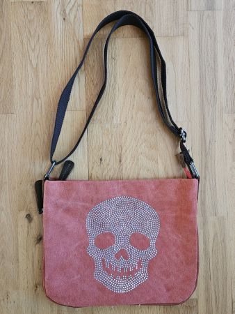 Umhägetasche Damen Skull Strass Steine Rot guter Zustand