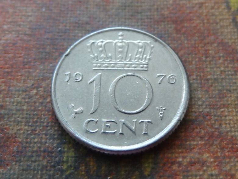 Alle Münzen: PAYS-BAS  Nederland  10  Cent  1976 – Gebraucht aus Romanel-sur-Lausanne von Swift13