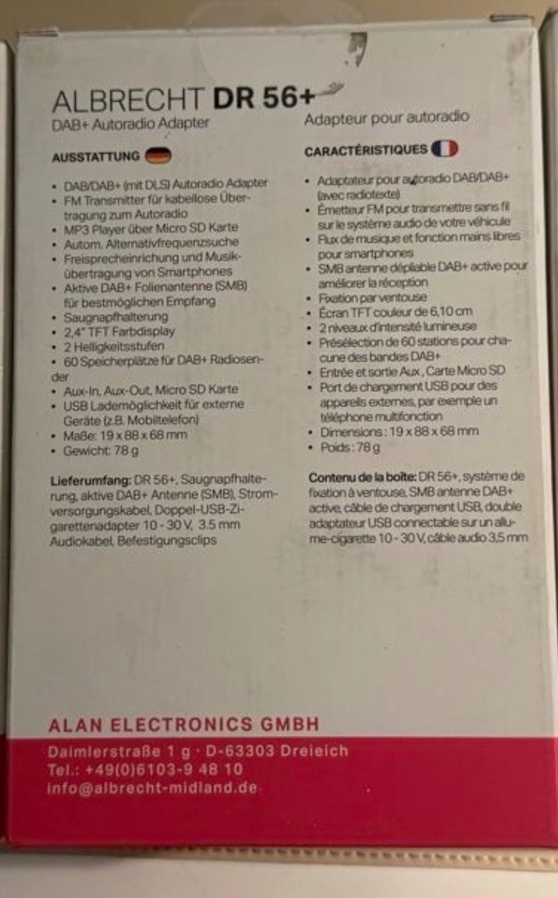 Radio: ALBRECHT DR 56+ DAB+ Autoradio Adapter – Nuovo e nell'imballaggio originale da Zuzwil SG venduto da Stepwolf 2