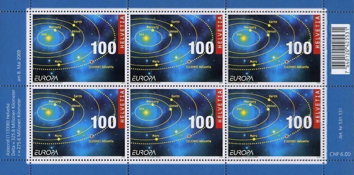 Tutti i francobolli: Kleinbogen EUROPA Asteroid Helvetia** 2009 – Nuovo (secondo la descrizione) da Dottikon venduto da haeusibuh5