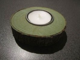 Kerzenständer für Teelicht, Baumstamm